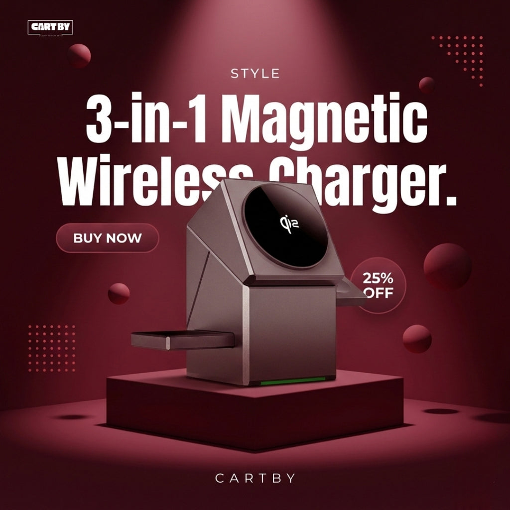 Qi2 15W 3-in-1 Touch Auto-Rotation Magnetic Wireless Charger